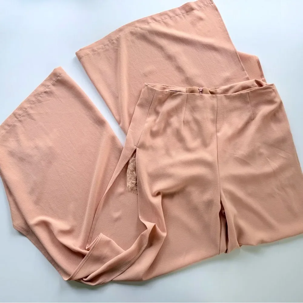 Noreen Phillips Couturiere Split Leg Beachy Wide Leg Pants w/ Lace Liner S - Picture 4 of 9